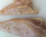 鶏むね肉の　そぎ切り作り方2写真