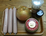 魚肉ソーセージと玉ねぎのケチャップ炒め作り方1写真