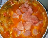 具沢山！レタスと豚肉とセロリのトマト煮♪作り方7写真