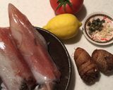 トロッとした冷たいパスタ・里芋と剣崎イカ作り方1写真