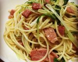 水菜とベーコンパスタ作り方6写真