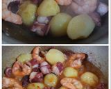 ジャガイモとエビとタコの味噌炒め♪作り方4写真