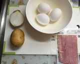 【お弁当】ベーコンポテト玉子焼き作り方1写真