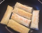 うまうま！ハムチーズえのきの春巻き焼き作り方2写真