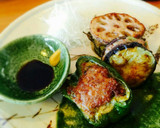 合挽き肉と3種のお野菜のはさみ焼き作り方10写真