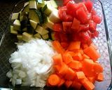 ゴロゴロ夏野菜の挽き肉カレー作り方1写真