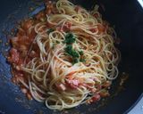 本格味の簡単ベーコン＆トマトパスタ作り方7写真