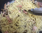 簡単！しめじとベーコンの和風パスタ作り方3写真