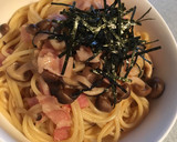 簡単！しめじとベーコンの和風パスタ作り方4写真