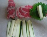 簡単♫梅紫蘇風味✿ズッキーニの豚肉巻き✿作り方2写真
