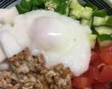 簡単！オクラと山芋と納豆ネバネバ丼作り方6写真