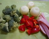 簡単！野菜とハムのクリームソテー作り方1写真