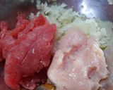 簡単マグロと鶏肉のハンバーグ♪デミソース作り方7写真