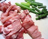 マカパウダー豚ロースとアスパラ椎茸卵とじ作り方3写真