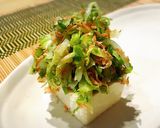 キャベツとあみえびの、豆腐のっけ盛り♫作り方3写真