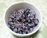黒千石のダーク・パープル豆ご飯。作り方5写真