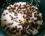 黒千石のピンク・パープル豆ご飯。作り方3写真