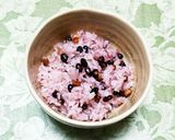 黒千石のピンク・パープル豆ご飯。作り方4写真