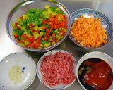 カレールーで☆色鮮やかなドライカレー作り方1写真