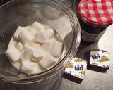 レンチン♪カシス味クリームチーズプリン作り方1写真