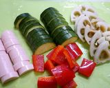 ヘルシー!ズッキーニとレンコンの照り焼き作り方1写真