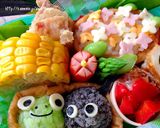 紫陽花とカエル親子のオープンいなり作り方7写真