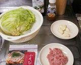 ☆きゃべつと小えびと豚挽き肉のパスタ☆作り方1写真