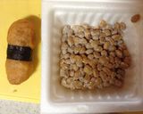 お弁当用のり巻き唐揚げ&納豆のピザ作り方2写真