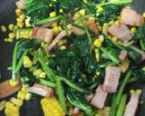 コーンとほうれん草のベーコン炒め♪作り方4写真