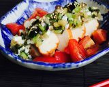 魚河岸あげとトマトの”だし”がけサラダ風作り方5写真
