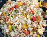 魚河岸あげ♪香ばしニンニク醤油チャーハン作り方4写真