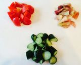 お酒のおつまみ三つの野菜バルサミコ酢和え作り方2写真