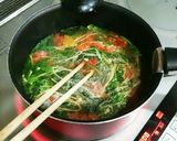 オクラの新芽とモロヘイヤのトマトスープ作り方6写真