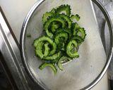 簡単苦くないゴーヤと豆腐の玉子綴じ作り方1写真
