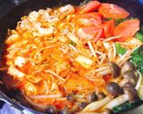 夏に食べたい！トマトキムチ鍋作り方1写真