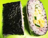 キャラ弁☆ゆかり卵のくまモンなおにぎらず作り方8写真