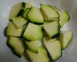 ズッキーニと豆腐入りスープ作り方1写真