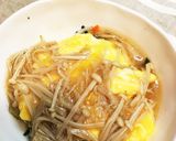 半熟ニラ玉子のトロトロえのき餡かけ作り方6写真
