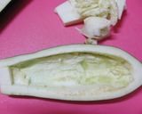 餃子のチーズ焼き*ナスボード作り方1写真