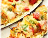 餃子のチーズ焼き*ナスボード作り方10写真