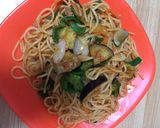 夏野菜で簡単ナスとピーマンのトマトパスタ作り方5写真