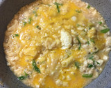 超簡単☆絹ごし豆腐のふわふわ卵とじ丼作り方3写真