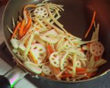 根菜と豚肉の黒酢きんぴら作り方3写真