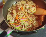 根菜と豚肉の黒酢きんぴら作り方5写真