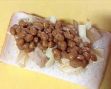 夕食の残りで！親子納豆トースト作り方5写真