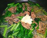 小松菜と牛肉の和風パスタ作り方4写真