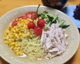 バンバンジーの冷ラーメン作り方4写真