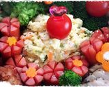 アンパンマンとお花な弁当♡作り方4写真
