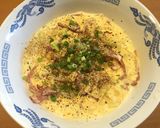サッポロ一番塩ラーメン★カルボナーラ風！作り方5写真