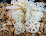 節約★香ばし~【レンコンと鶏皮の金平風】作り方3写真